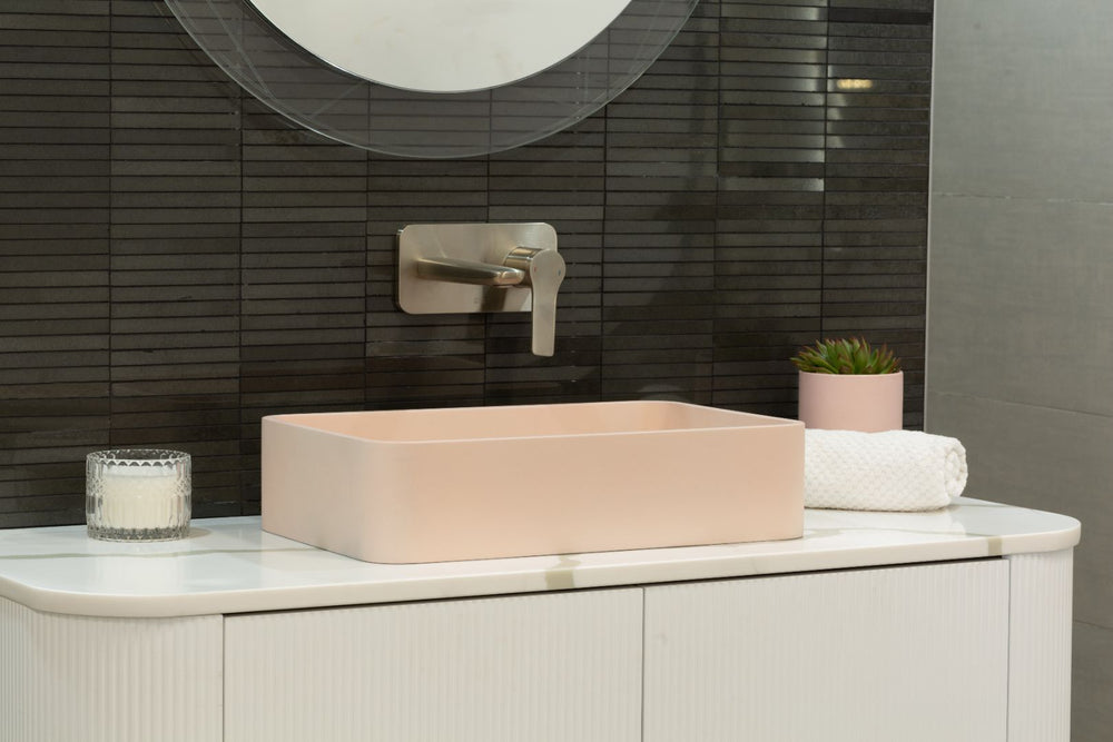 Bella Concrete Basin Blush Pink