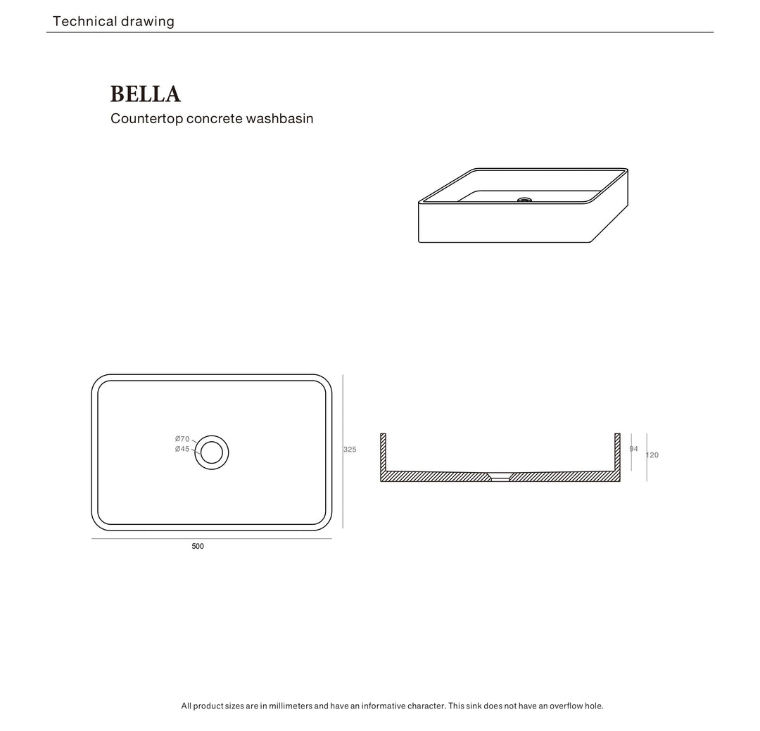 Bella Concrete Basin Teal