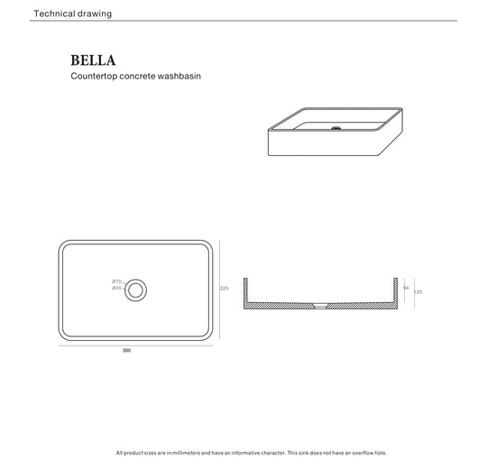 Bella Concrete Basin Teal