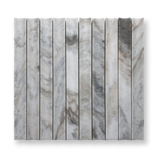 Concave Flute Mosaic Bianco Oro