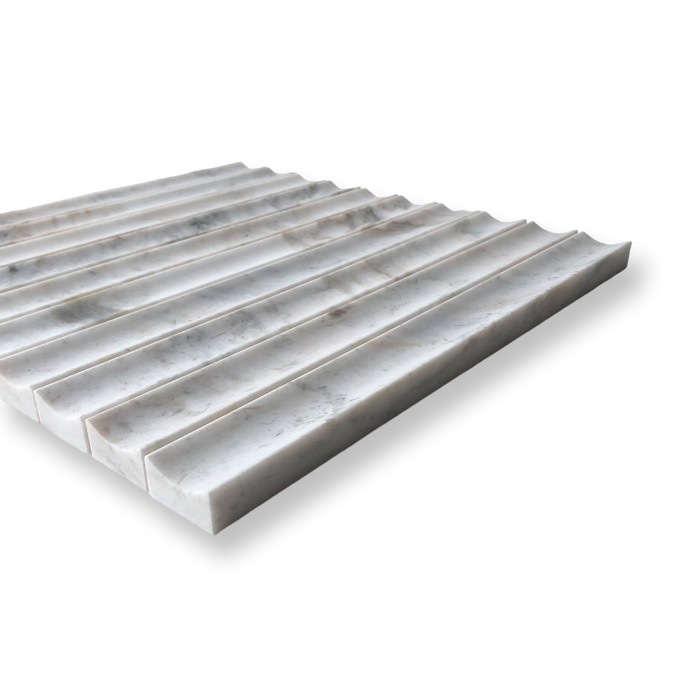 Concave Flute Mosaic Bianco Oro