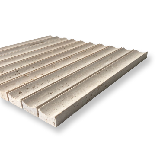 Concave Flute Mosaic Travertine Classico