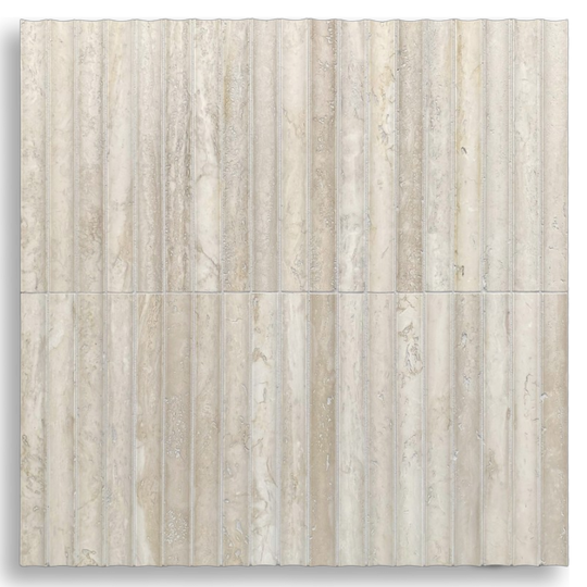 Concave Flute Mosaic Travertine Classico