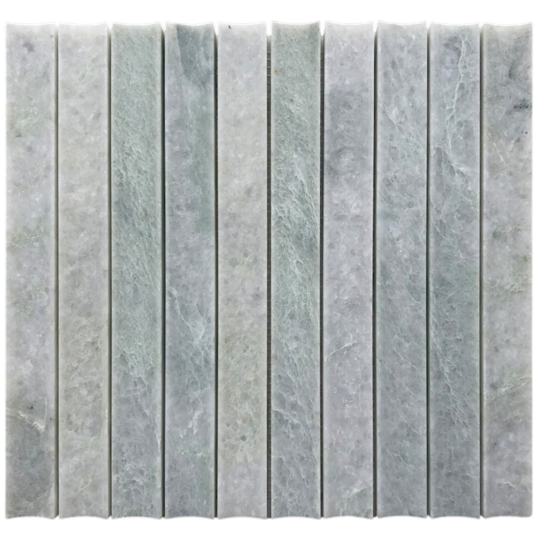 Concave Flute Mosaic Verdi Cristallo