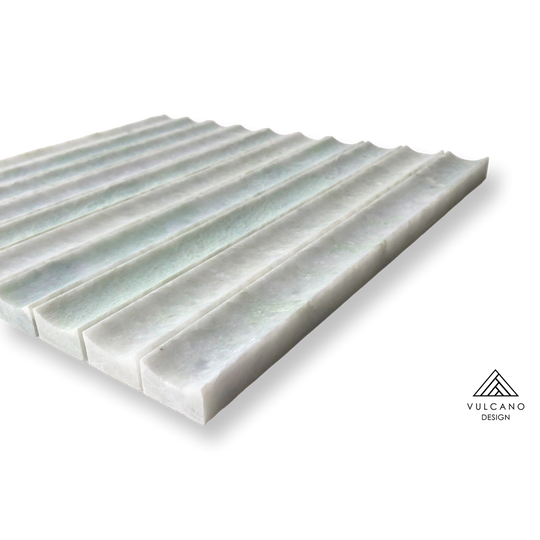 Concave Flute Mosaic Verdi Cristallo