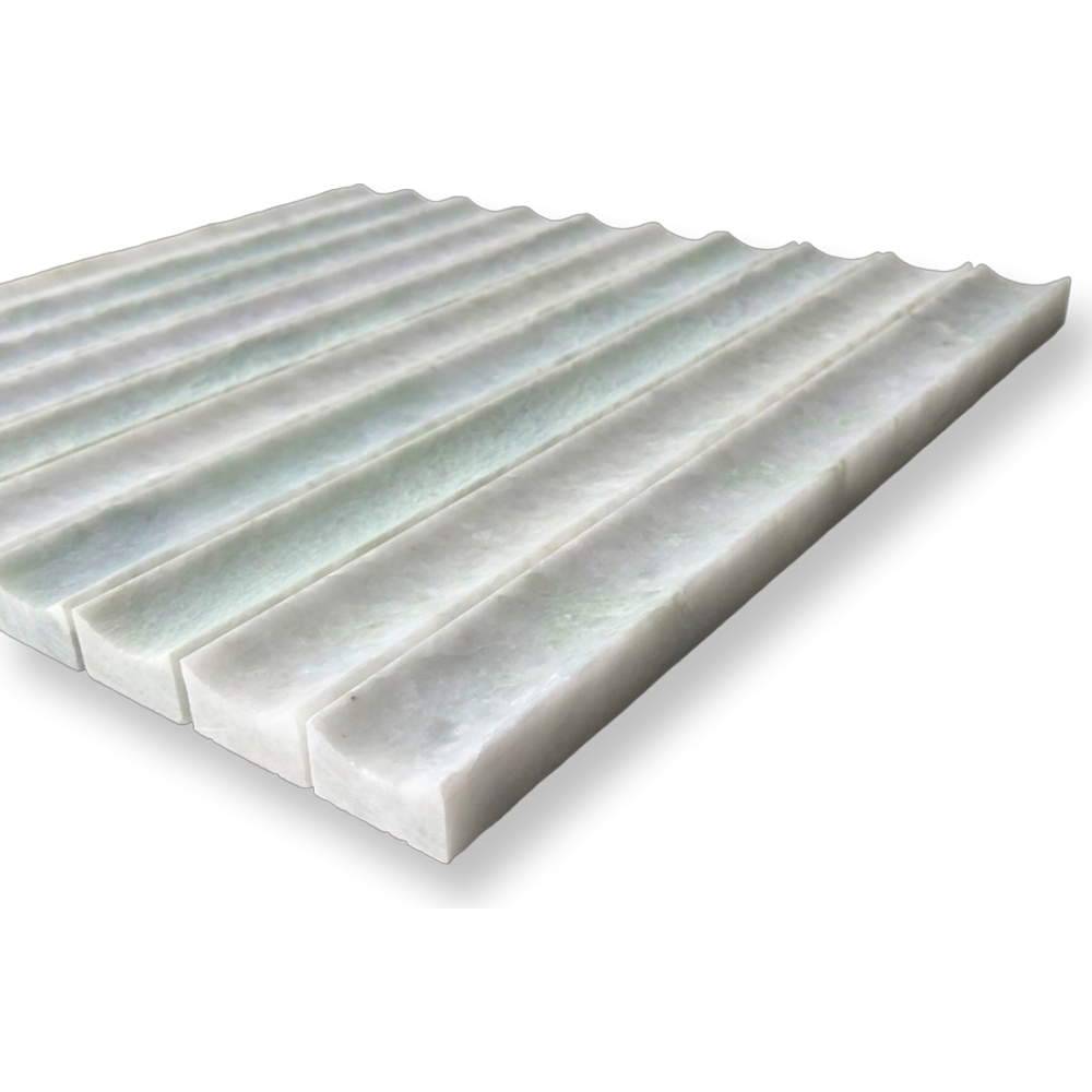 Concave Flute Mosaic Verdi Cristallo