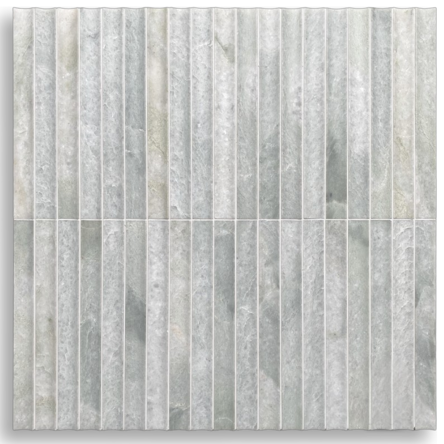Concave Flute Mosaic Verdi Cristallo