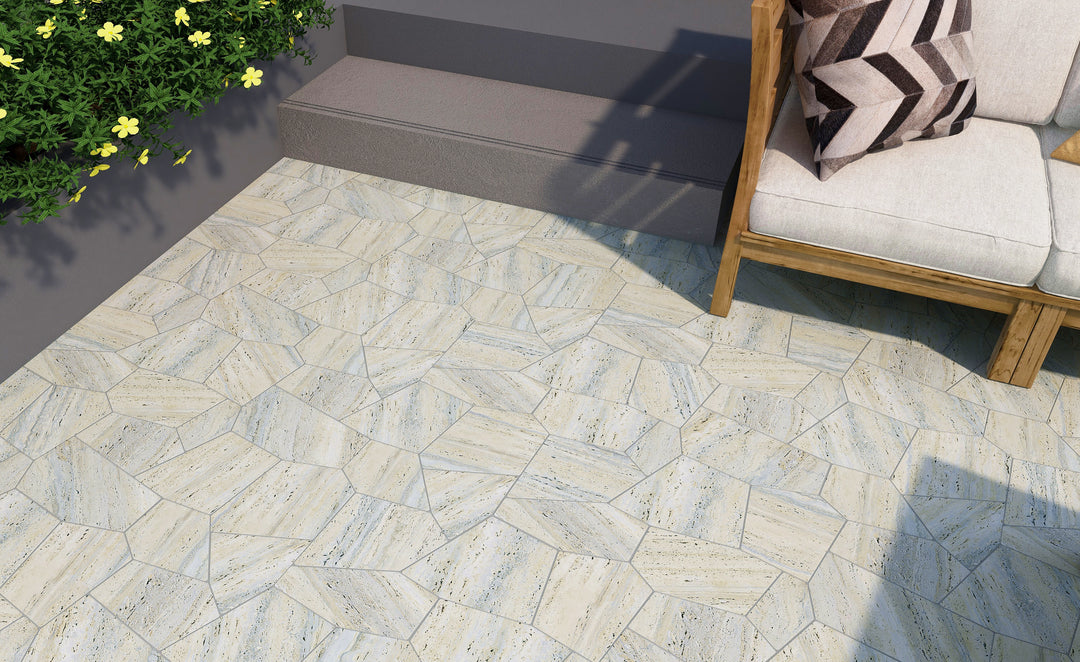Euromarmo Mosaic Travertine Silver Gold Cozy
