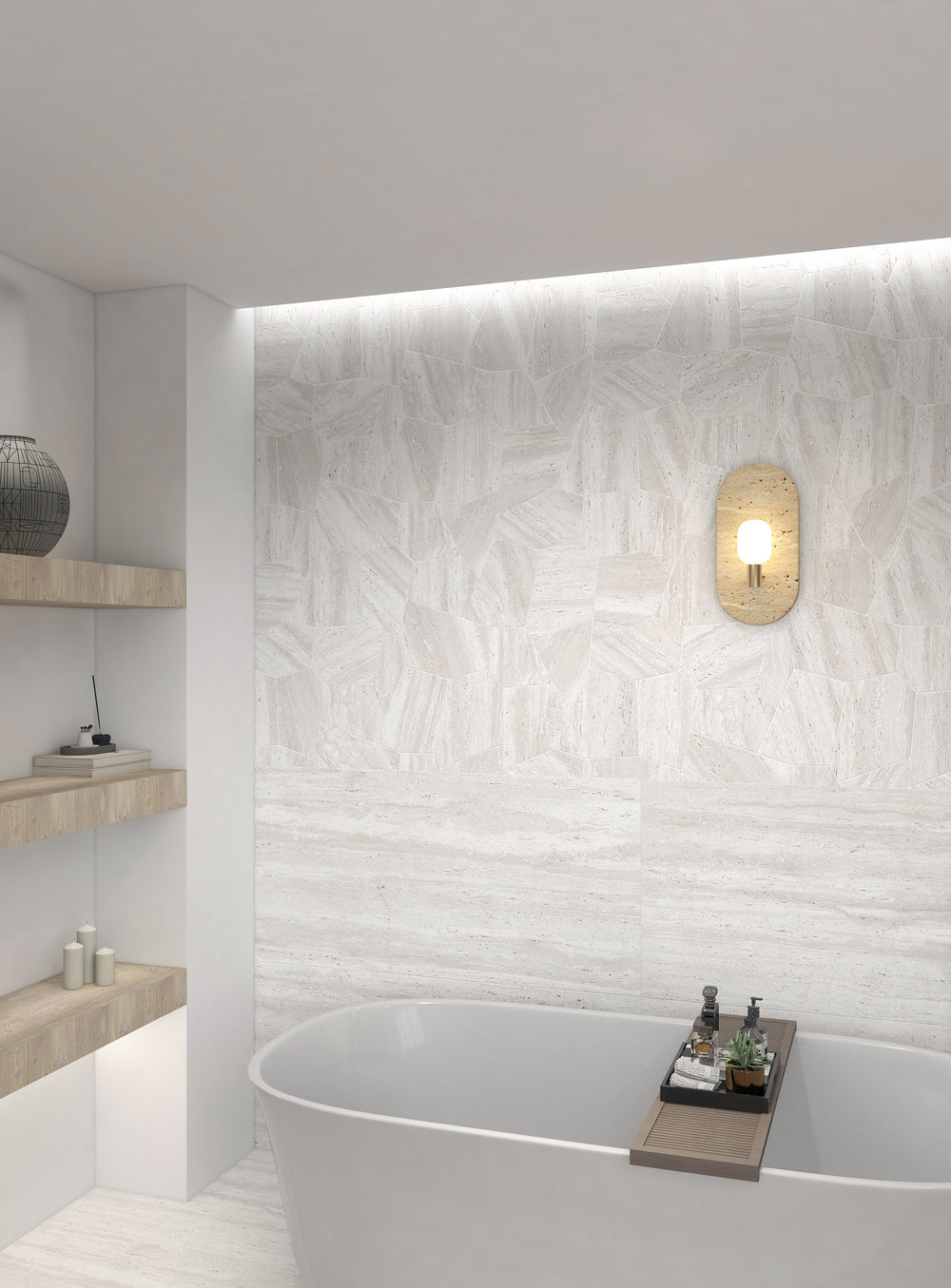 Euromarmo Mosaic Travertine Chiaro Cozy