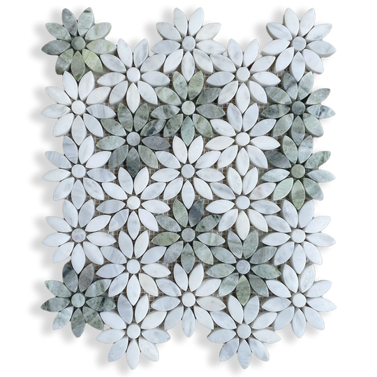 Fiori Di Marmo Amazonia + Oriental White Honed Mosaic