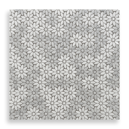 Fiori Di Marmo Carrara D + Thassos Honed Mosaic