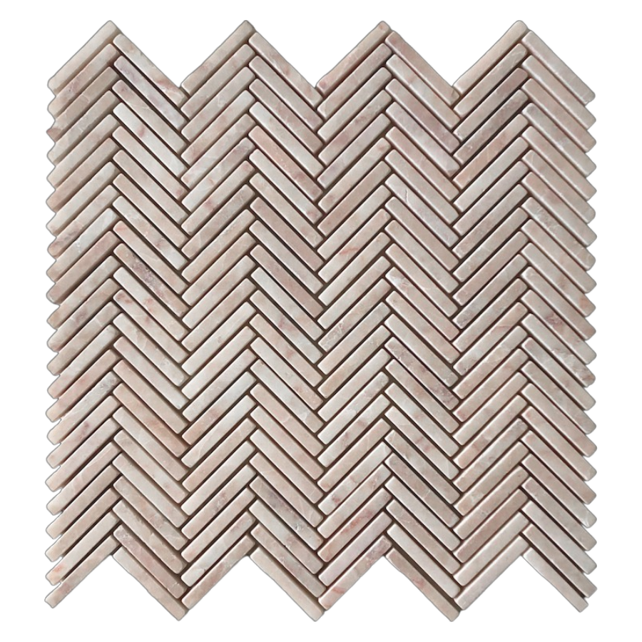 Tweed Light Rosado Herringbone Mosaic
