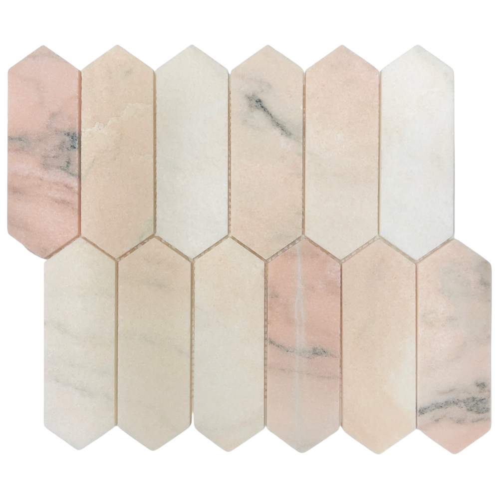 Long Hex Pink Honed