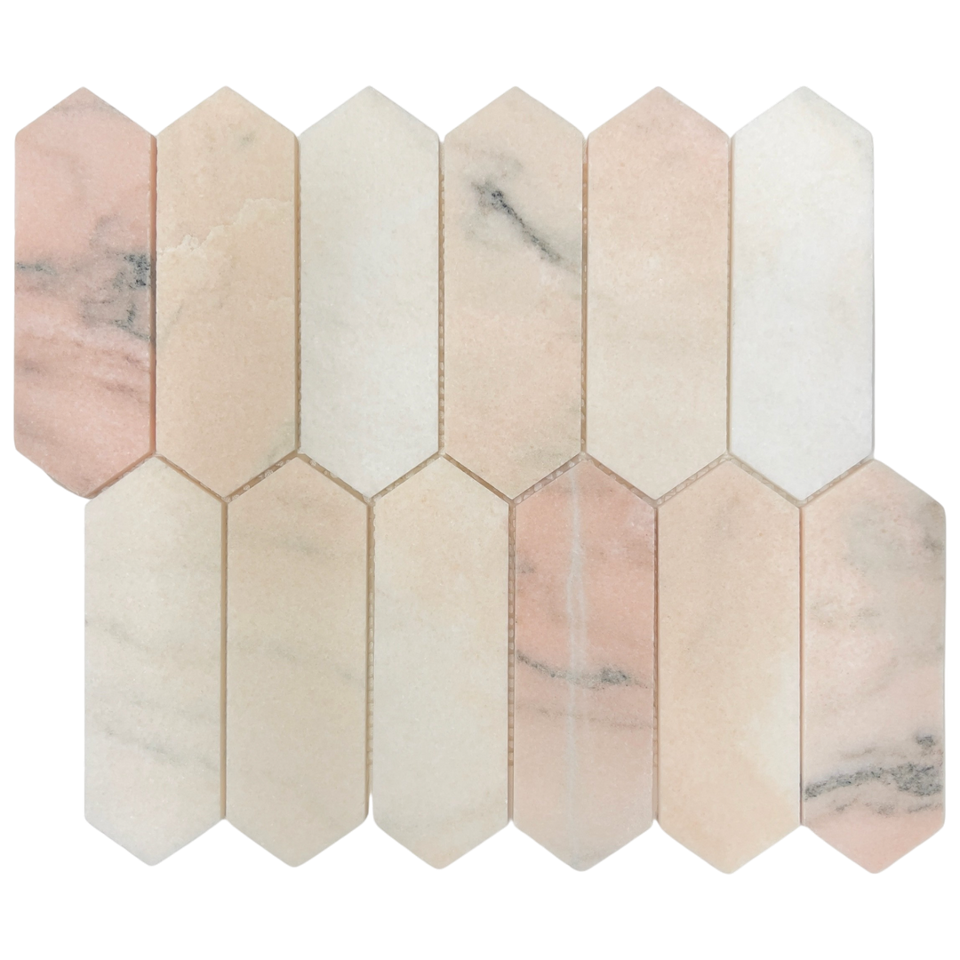 Long Hex Pink Honed