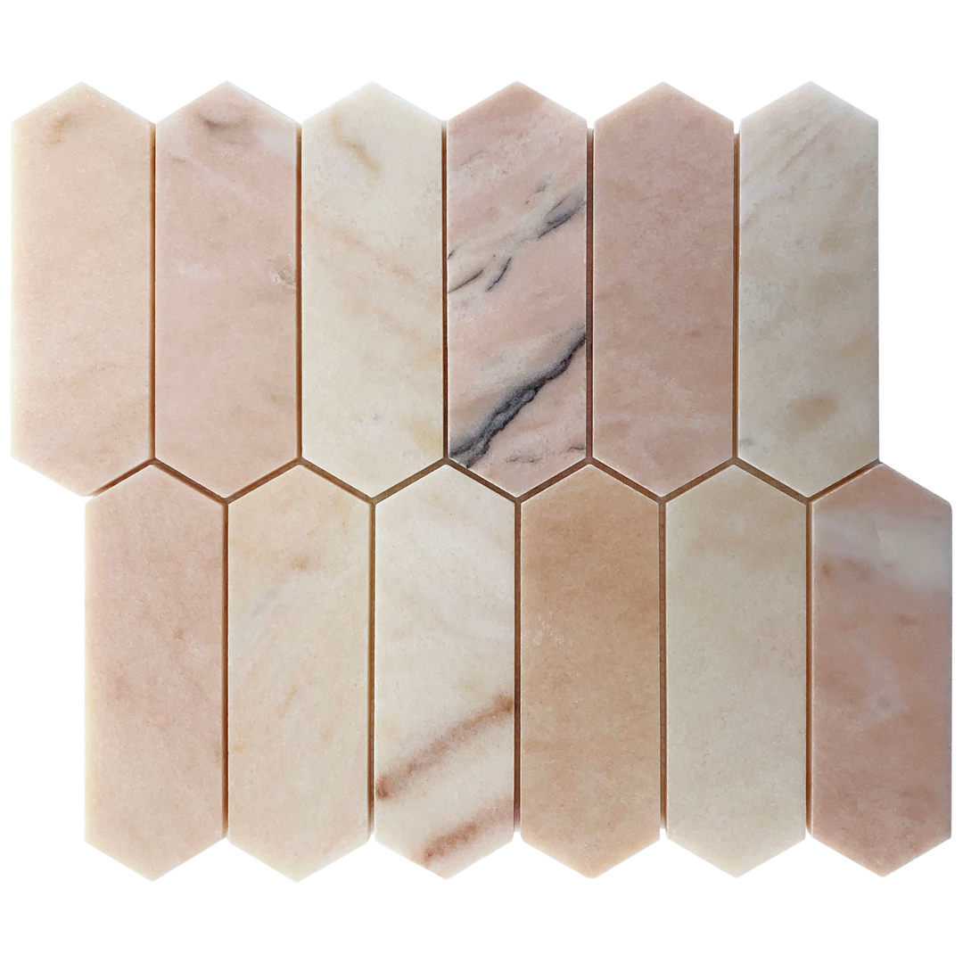 Long Hex Pink Honed