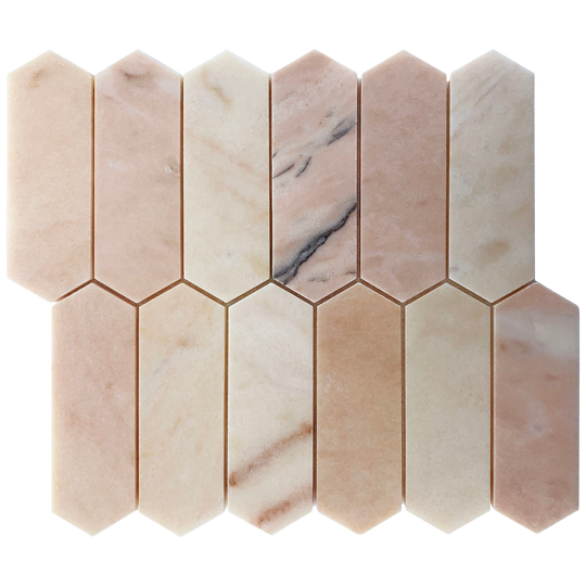 Long Hex Pink Honed