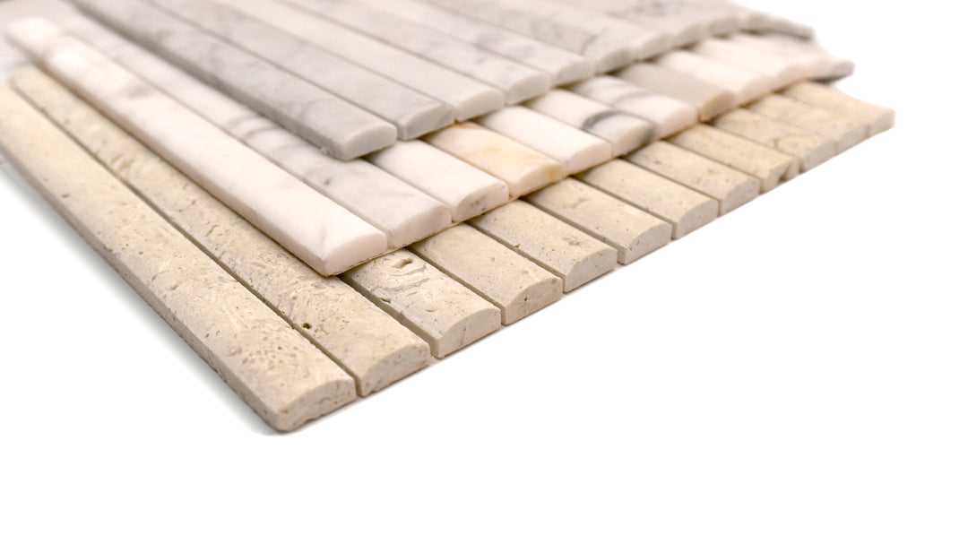 3D Flute Marble Mosaic Travertine