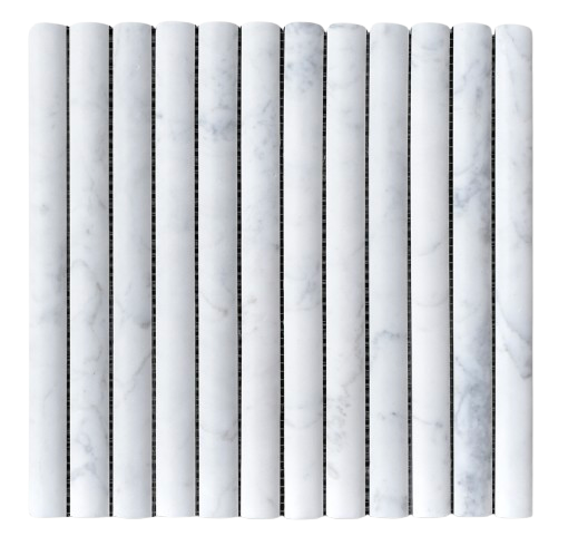 3D Flute Marble Mosaic Carrara