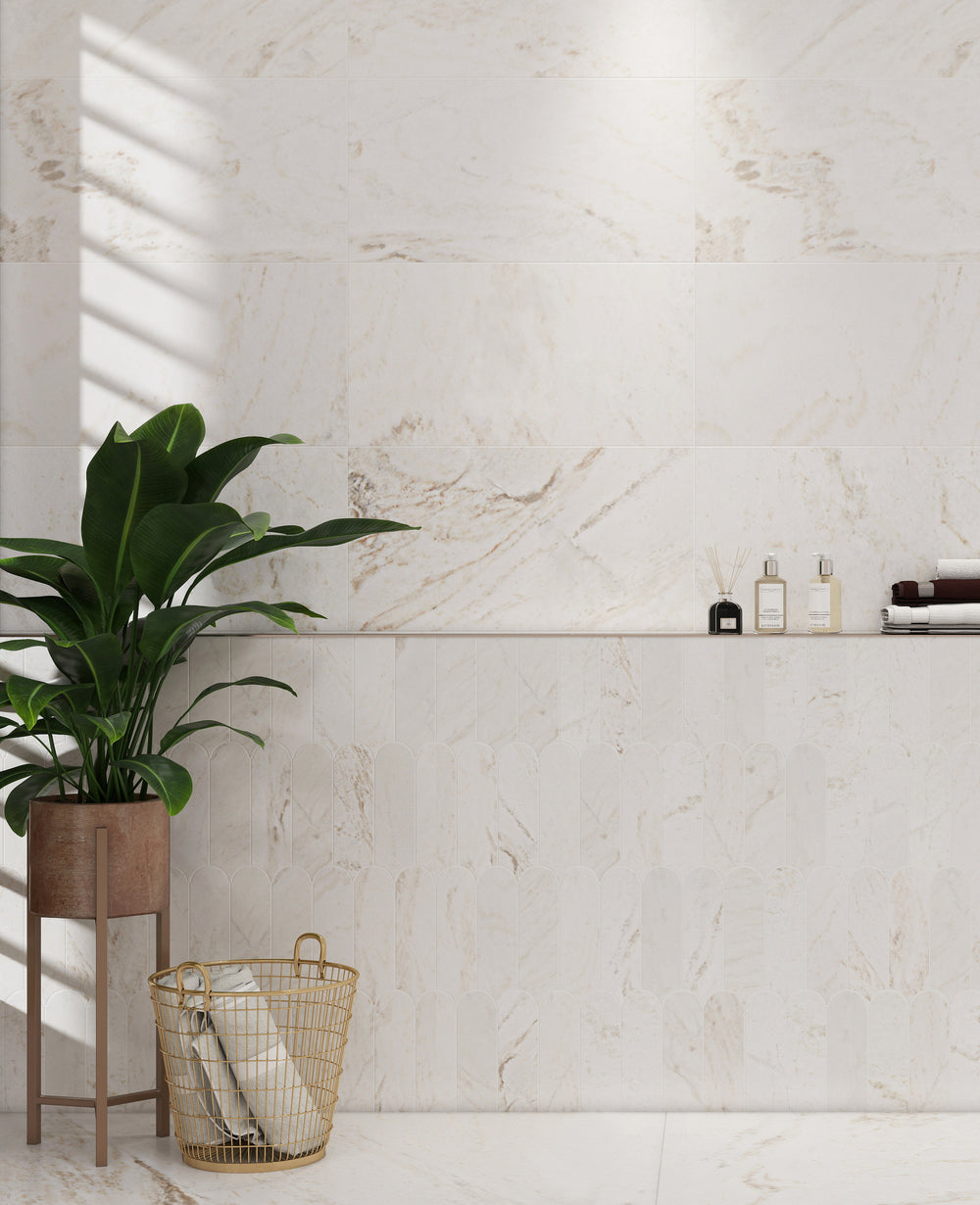 Marble Mosaic Raw Silk Feather