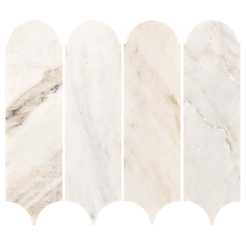 Marble Mosaic Raw Silk Feather