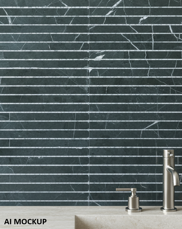 Marble Mosaic Rectangle Persian Blue