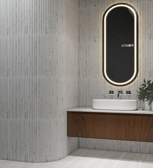 3D Flute Marble Mosaic Calacatta