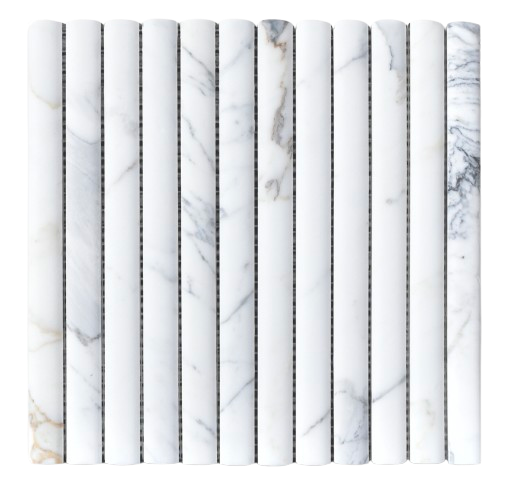 3D Flute Marble Mosaic Calacatta