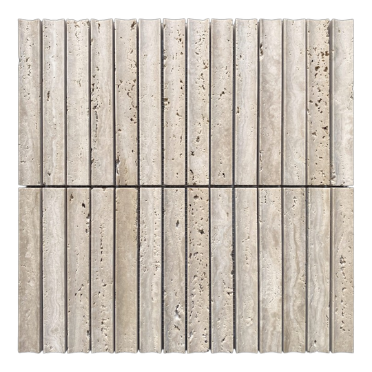 Mini Concave Flute Mosaic Travertine Classico