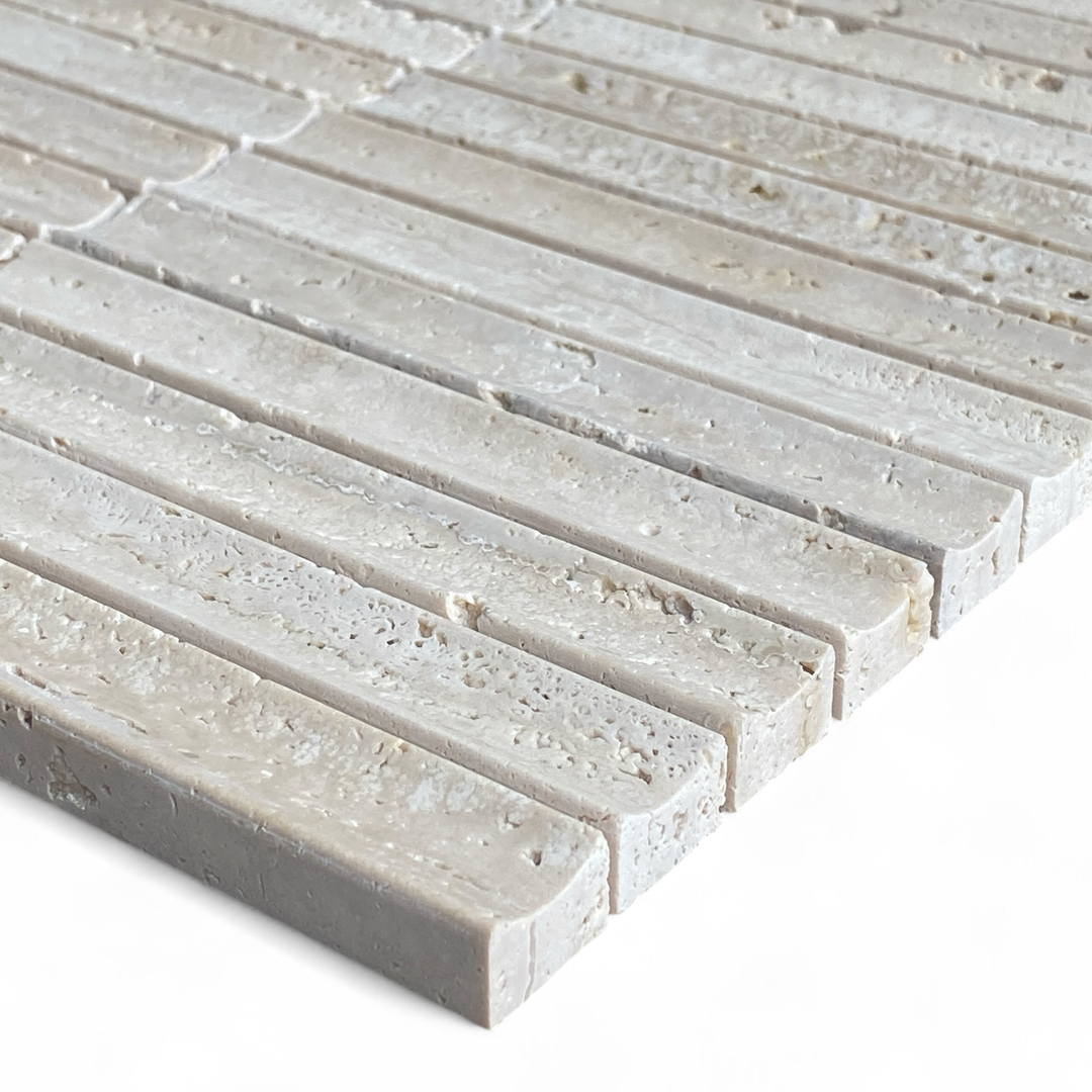 Mini Concave Flute Mosaic Travertine Classico