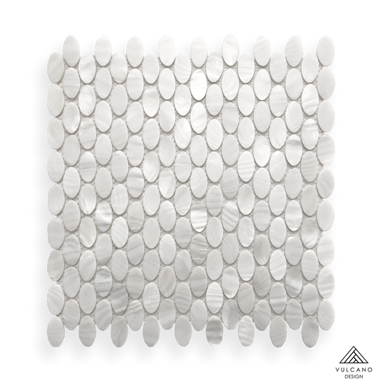 Mother of Pearl Angel White Oval Mosaic