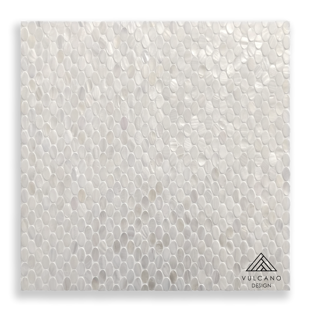 Mother of Pearl Angel White Oval Mosaic