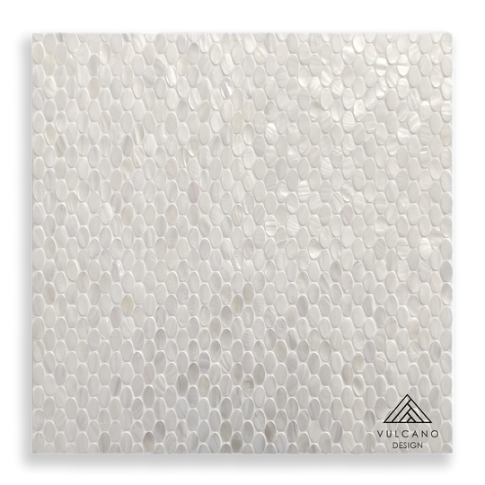 Mother of Pearl Angel White Oval Mosaic