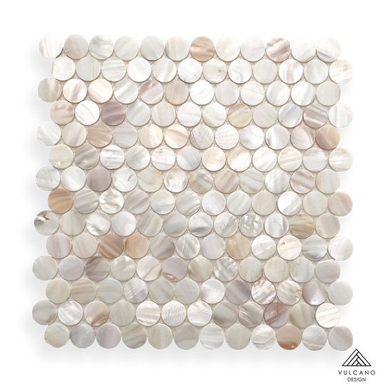 Mother of Pearl Natural Penny Round Mosaic