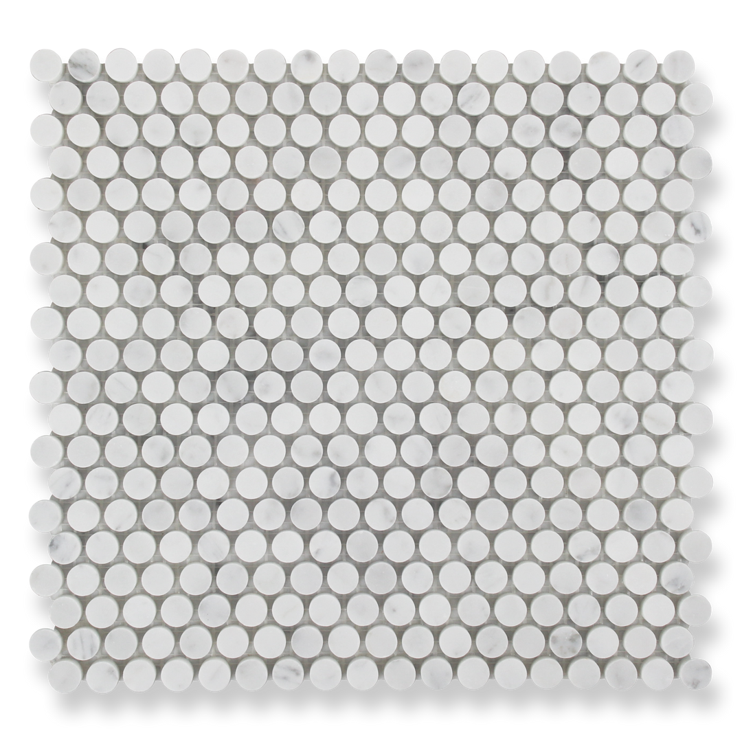 Penny Round Carrara C Polished