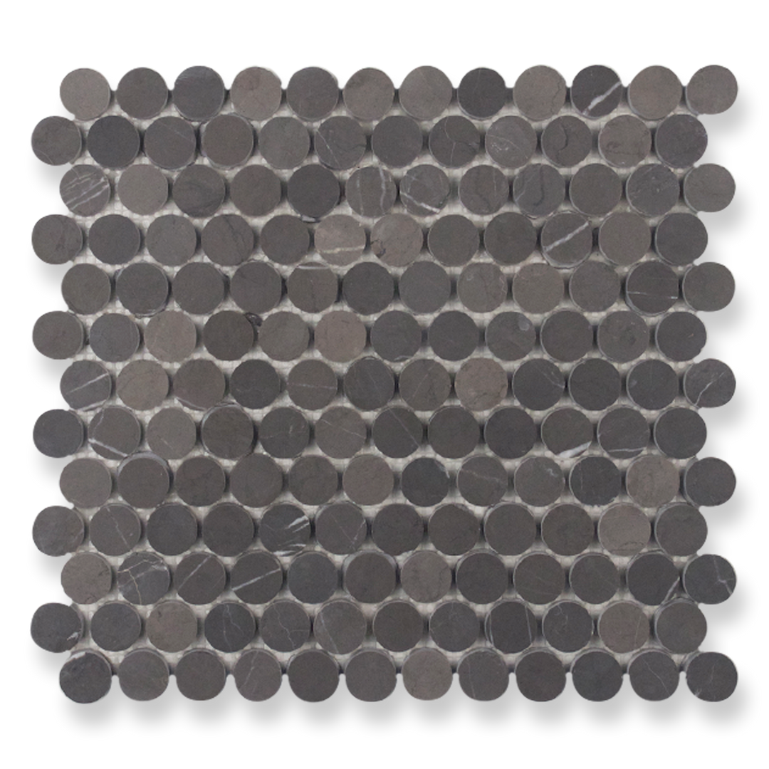 Penny Round Pietra Grey Honed