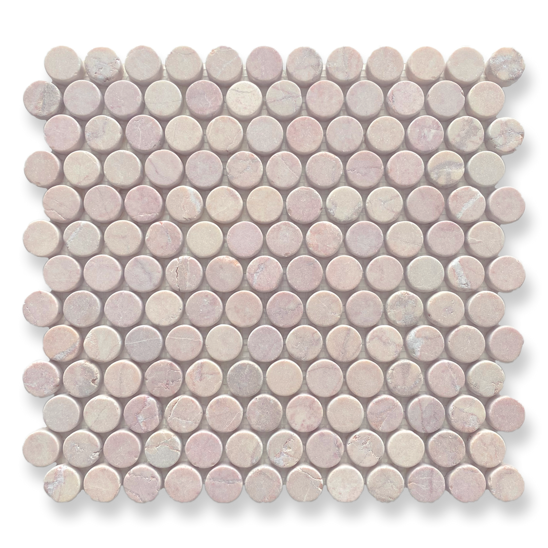 Penny Round Rosado Tumbled