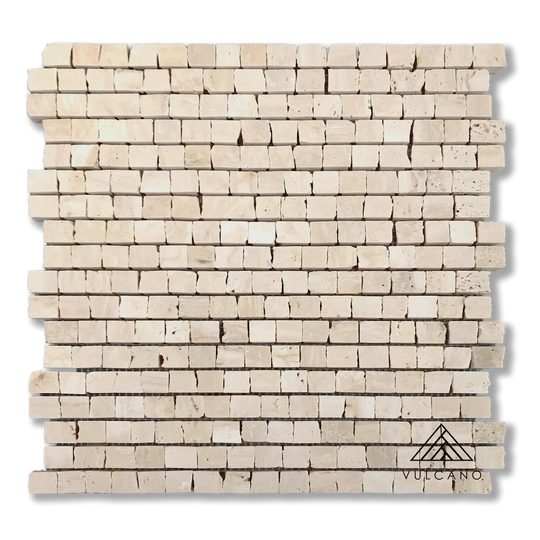 Pompeii Interlocking Antique Cut Mosaic Travertine Classico