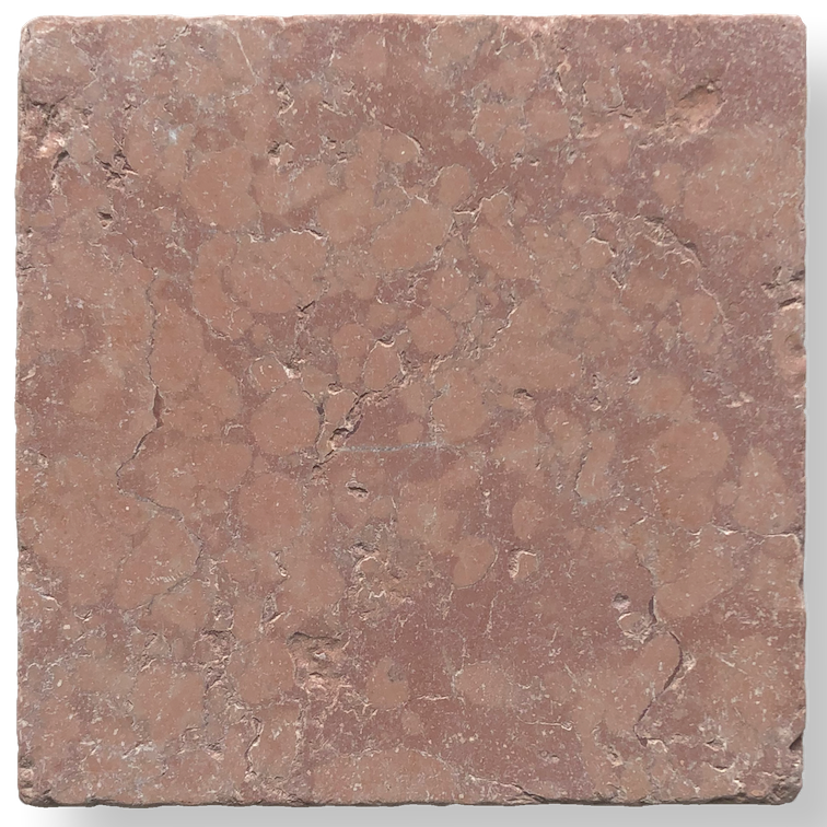 Square tile with a brown, textured surface on a white background