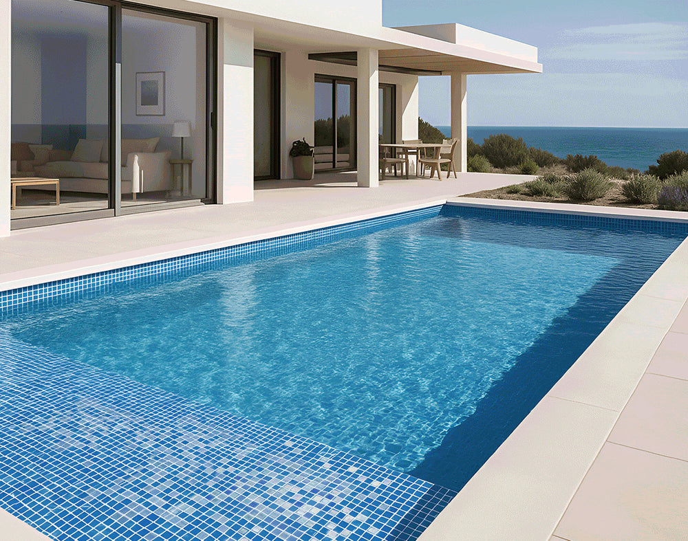 Shimmer Glass Pool Mosaic Azul