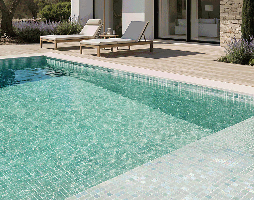 Shimmer Glass Pool Mosaic Mint