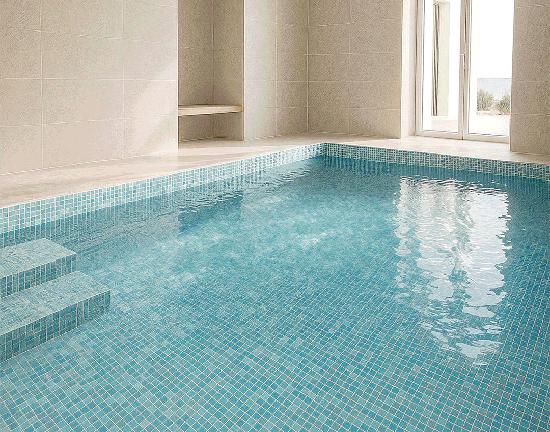 Shimmer Glass Pool Mosaic Sky