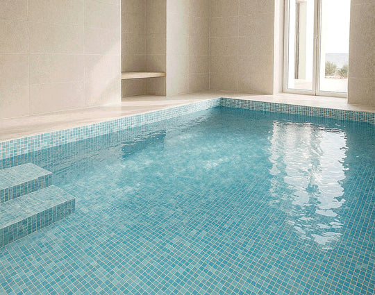 Shimmer Glass Pool Mosaic Sky