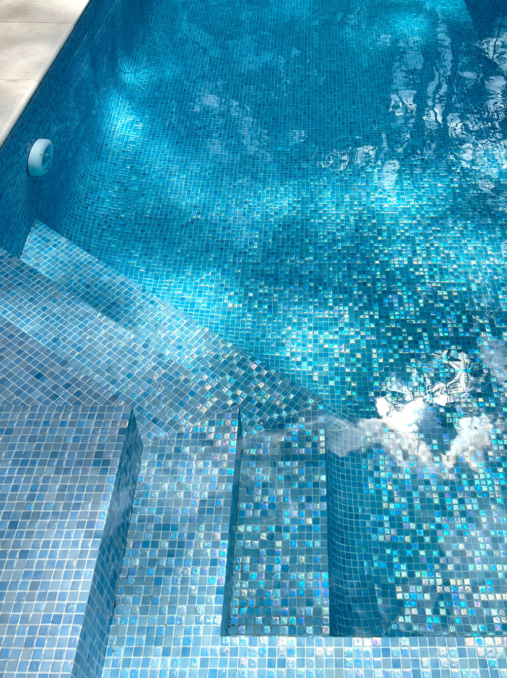 Stellar Pool Glass Mosaic Aqua Blue