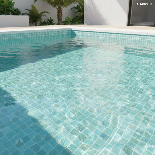 Stellar Pool Glass Mosaic Aqua Green