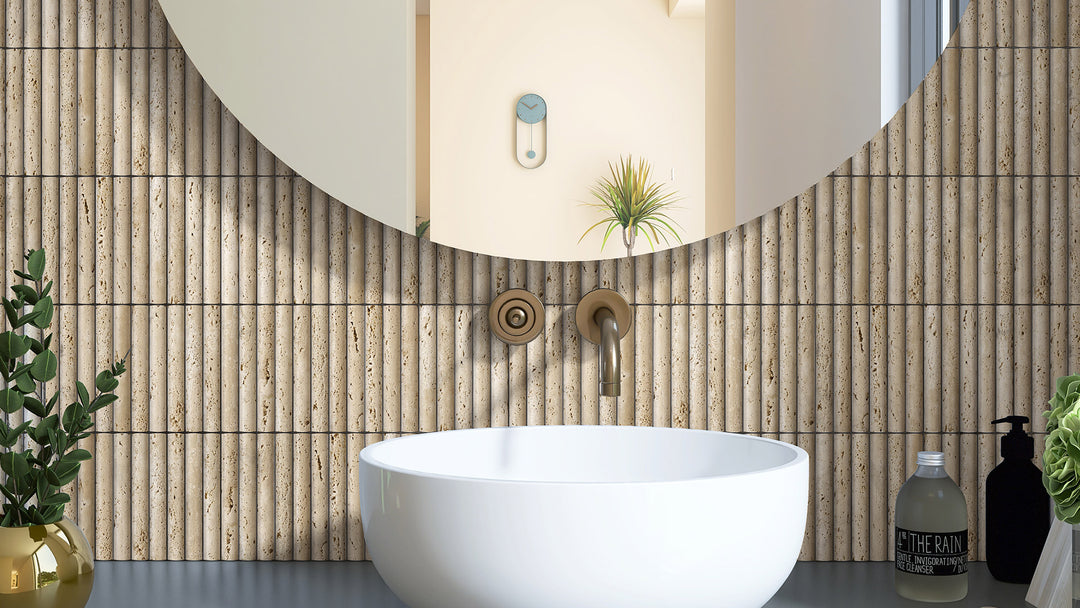 Tuscany Travertine Convex Finger Mosaic