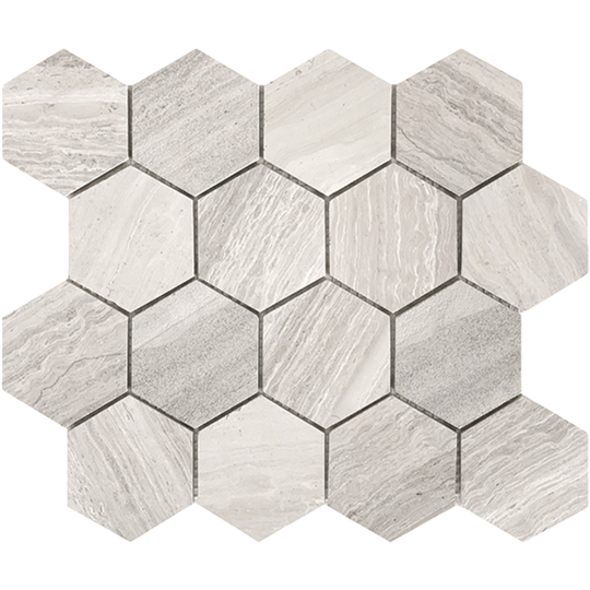 Tuscany Wood Grey Light Large Hexagon