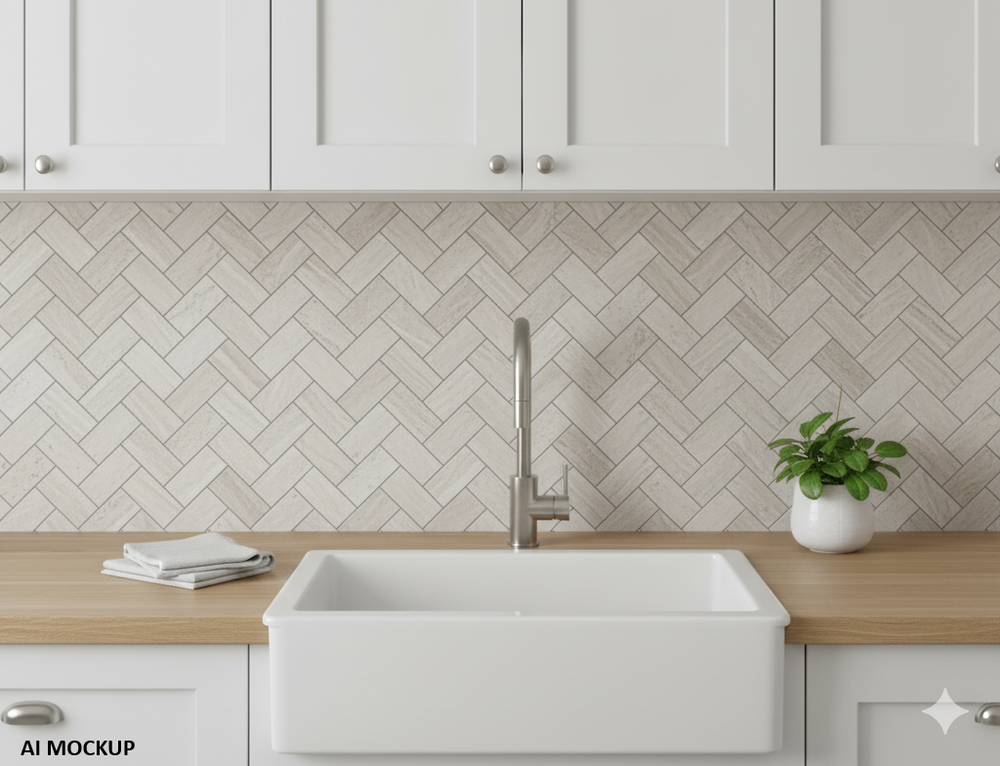 Tuscany Wood Grey Light Short Herringbone