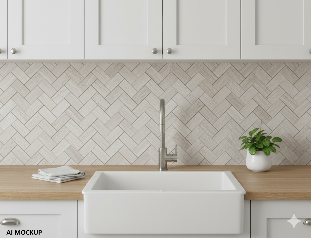 Tuscany Wood Grey Light Short Herringbone