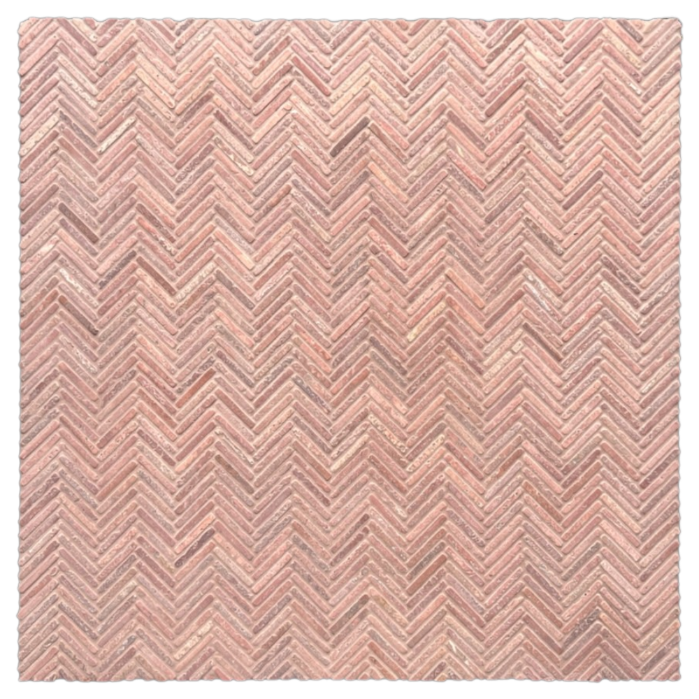 Tweed Rosa Travertine Herringbone Mosaic