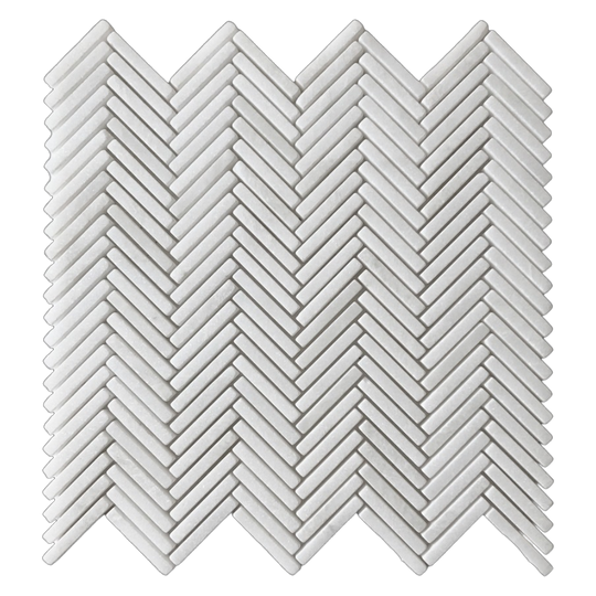 Tweed Thassos Herringbone Mosaic